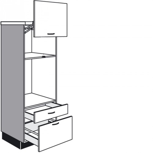 Highboardschrank für Einbaugeräte mit 1 Schubkasten und 1 Auszug