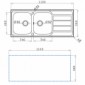 Edelstahl Doppel-Spülbecken mit Abtropffläche [3/4]