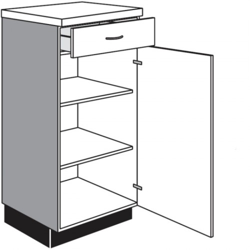 Highboardschrank mit 1 Drehtür und 1 Schubkasten