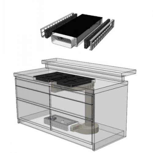 Plasma-Umluftfilter für den Sockelbereich für Anschluss an Nabermuffe 150er + Bora Adapter