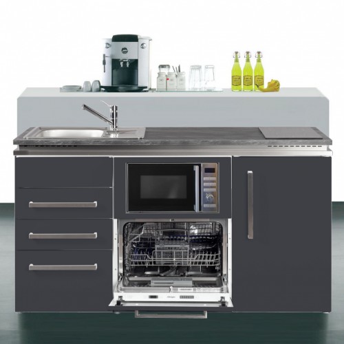 Studentenküche Designline 160 cm breit Mikrowelle, Geschirrspüler