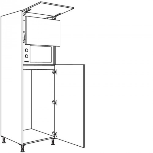 Hochschrank Geräte-Umbau für Kühlautomat und Mikrowelle