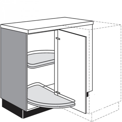 Maxi Eck-Unterschrank mit 2 Drehböden ausschwenkbar
