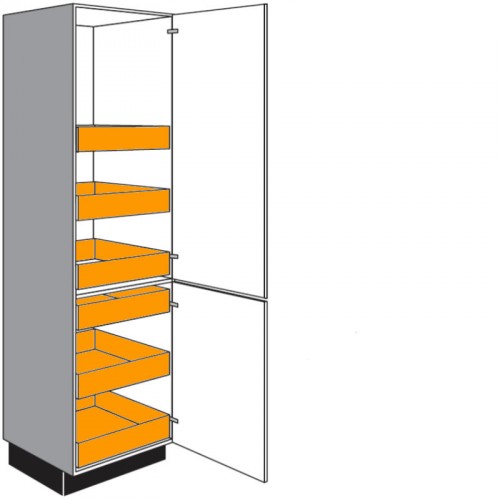 Allzweck Seitenschrank mit 2 Drehtüren und 6 Innenschubkästen