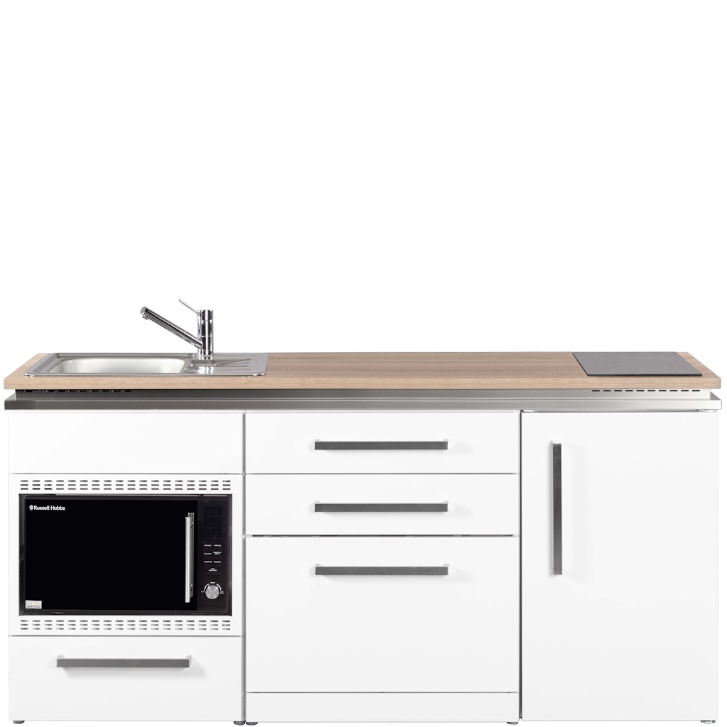 Miniküche 180 cm breit mit Mikrowellenofen u. Geschirrspüler