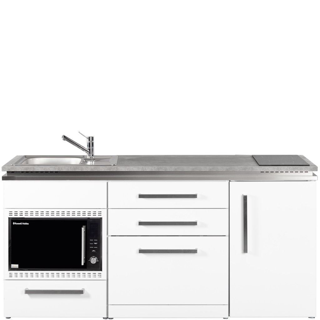 Miniküche 180 cm breit mit Mikrowellenofen u. Geschirrspüler