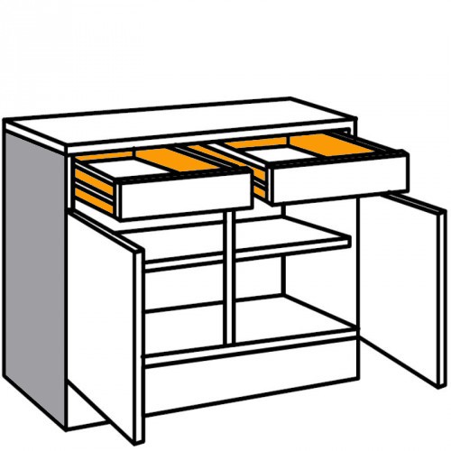 Unterschrank mit 2 Schubladen und 2 Türen