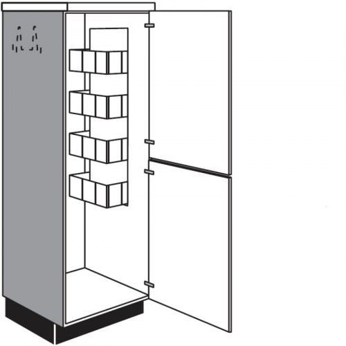 Highboardschrank für Besen mit 1 Drehtür (verstiftet)