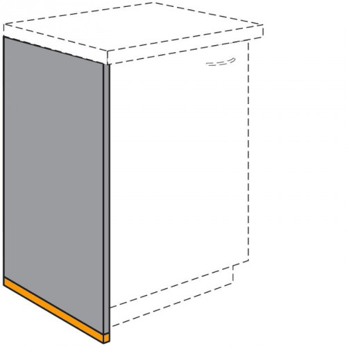 Wange für Unterschränke in Korpusfarbe 25 mm dick
