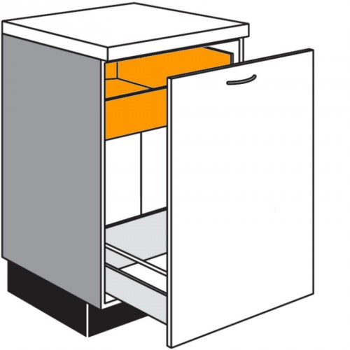 Unterschrank mit 1 Auszug und 1 Innenschubkasten