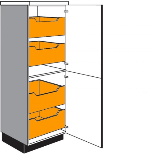 Highboardschrank mit 2 Drehtüren 4 Innenauszügen