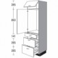 Seitenschrank für Einbaugeräte mit 2 Auszüge und 1 Geräte-Drehtür [2/21]