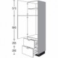 Seitenschrank für Einbaugeräte mit 1 Drehtür und 2 Auszüge [2/21]