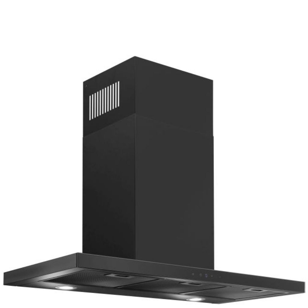 Kaminhaube Edelstahl schwarz 60/90cm