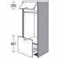 Modulschrank für hocheingebaute Geschirrspüler mit 1 Auszug, 1 Klappe inkl. Wangen 25 mm [2/21]