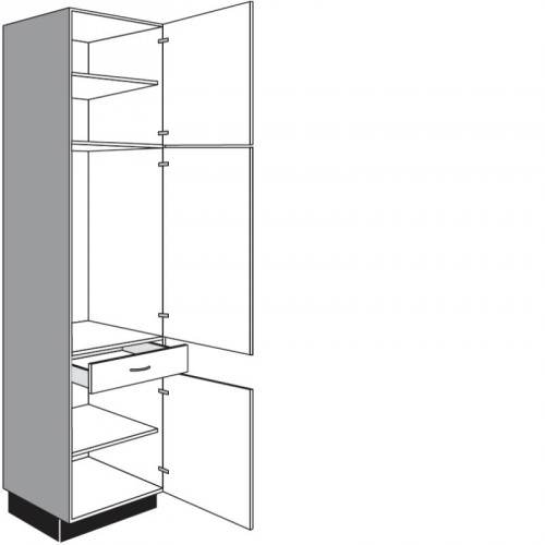 Hochschrank für Einbaugeräte mit 2 Drehtüren 1 Schubkasten