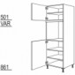 Hochschrank für Geräte-Umbauten, Backofen 590 mm Nische [2/9]