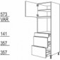 Hochschrank für Geräte-Umbauten, Backofen 590 mm Nische [2/9]