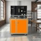 kitcase Kofferk&uuml;che orange matt - Die mobile K&uuml;che im Flightcase mit Rollen [1/12]