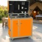 kitcase Kofferk&uuml;che orange matt - Die mobile K&uuml;che im Flightcase mit Rollen [3/12]