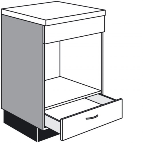 Unterschrank für Kochfeld und Mikrowellengerät Nischenhöhe 413 mm