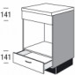 Unterschrank für Kochfeld und Mikrowellengerät Nischenhöhe 413 mm [2/16]