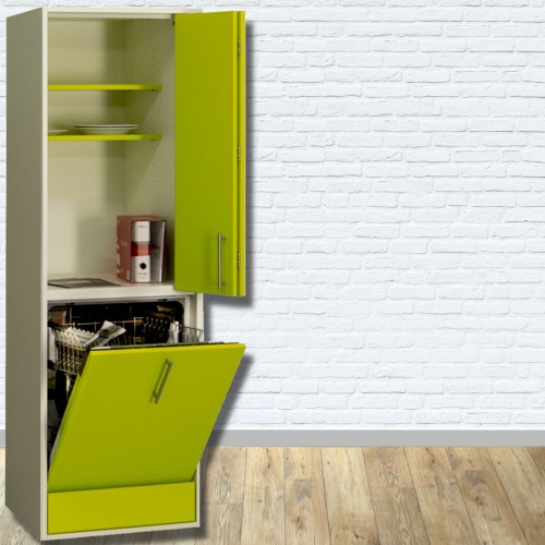 designLINE pro-art Beistellschrank lime-weiss mit Siemens Geschirrspüler