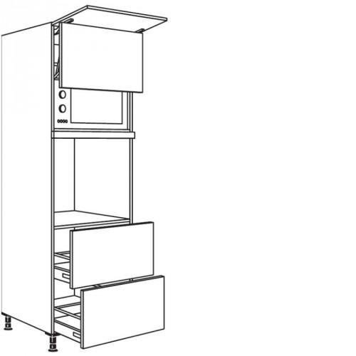 Hochschrank für Geräte-Umbauten, Backofen und Mikrowelle 590, 370 mm Nische