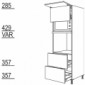 Hochschrank für Geräte-Umbauten, Backofen und Mikrowelle 590, 370 mm Nische [2/9]