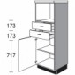 Highboardschrank für Einbaugeräte mit 1 Geräte-Drehtür und 2 Schubkästen [2/21]