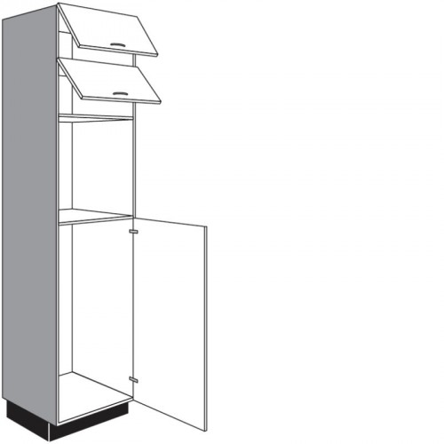 Hochschrank für Einbaugeräte mit 2 Klappen und 1 Geräte-Drehtür