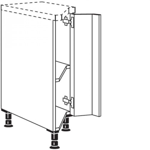 Unterschrank diagonal mit durchgehender Tür