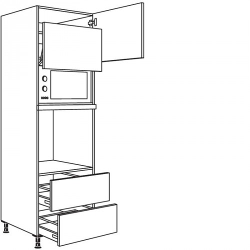 Hochschrank für Geräte-Umbauten, Backofen und Mikrowelle 590, 370 mm Nische