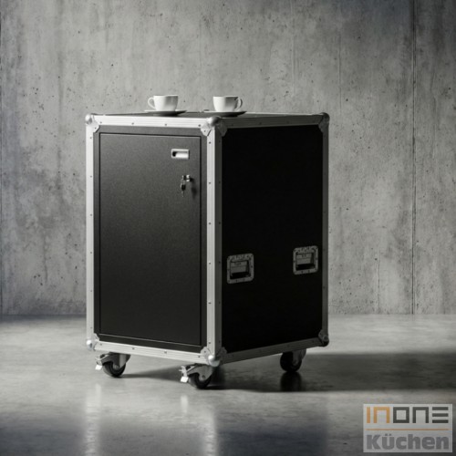 kitcase pro-art Kofferk&uuml;che Beistellschrank klein in Breite 59 cm mit Dreht&uuml;r und Fachb&ouml;den