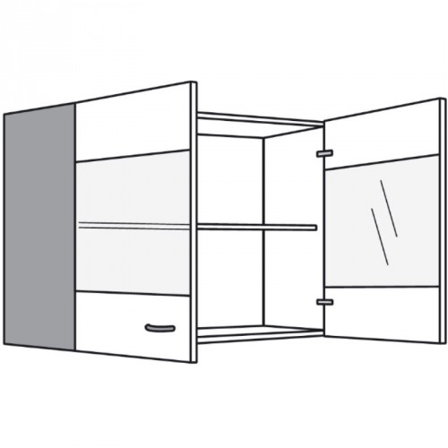 Hängeschrank mit 2 Glasdrehtüren