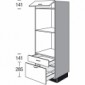 Highboard für Einbaugeräte mit 1 Auszug 1 Schubkasten und 1 Klappe [2/17]