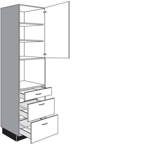 Seitenschrank für Einbaugeräte mit 1 Drehtür 1 Schubkasten