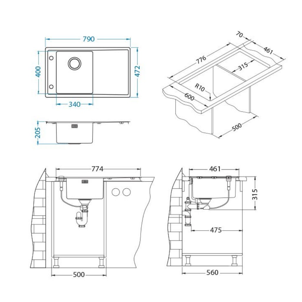 Hansgrohe Edelstahlspüle 660 Mm – Einbau Für 80 Cm Unterschrank