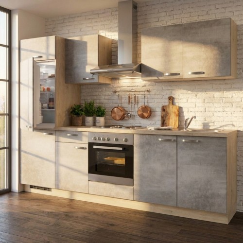 Einbauk&uuml;che K&uuml;chenzeile 270 cm mit Sp&uuml;le und Elektroger&auml;ten