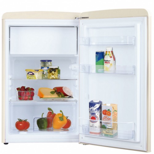 Kühlschrank mit Gefrierfach 88 cm Höhe Retro Design beige