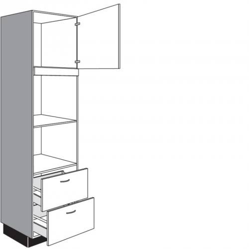 Geräteschrank mit 1 Drehtür und 2 Auszüge