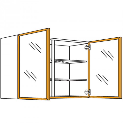 Glas-Wandschrank Flat mit 2 Türen