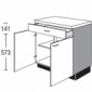 Unterschrank mit 2 Drehtüren und 1 Schubkasten [2/16]