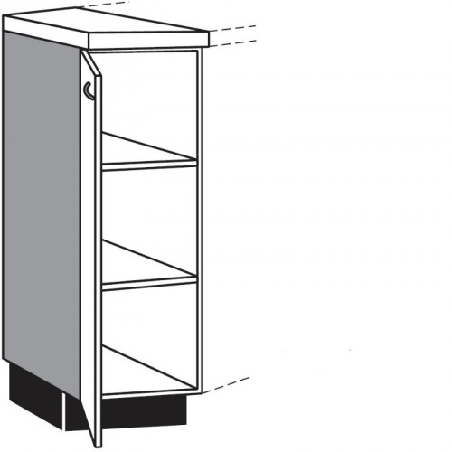 Maxi Diagonal-Unterschrank mit 1 Drehtür und 2 verstellbare Fachböden