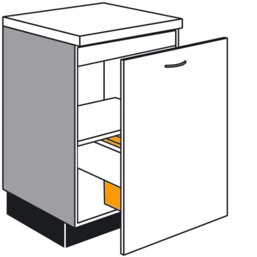Spülen-Unterschrank mit 1 Auszug und Abfalleimern 2x13+1x17 Liter zur Mülltrennung