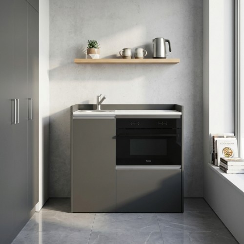 modulLINE ML 100 KO Minik&uuml;che aus Holz mit Mikrowellenofen