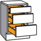 Auszug-Unterschrank Komfort mit 1 Schublade und 2 Auszügen [1/34]