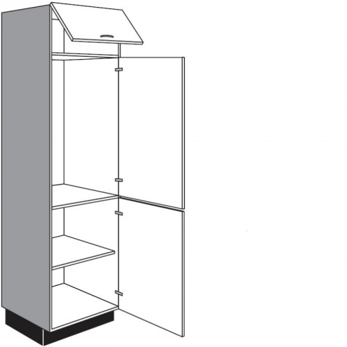 Seitenschrank für Einbaugeräte mit 1 Klappe 1 Drehtür und 1 Geräte-Drehtür