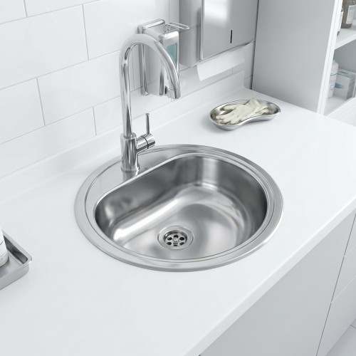 Medizinische Einbauspüle rund mit Hahnlochbohrung Atlantis-CC Medizinische Einbauspüle rund mit Hahnlochbohrung Atlantis-CC