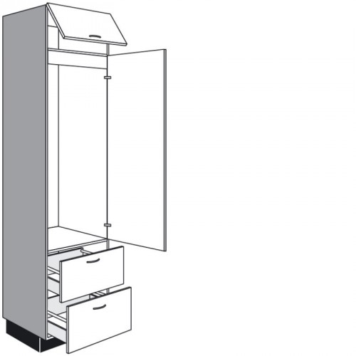 Seitenschrank für Einbaugeräte mit 1 Klappe und 1 Geräte-Drehtür